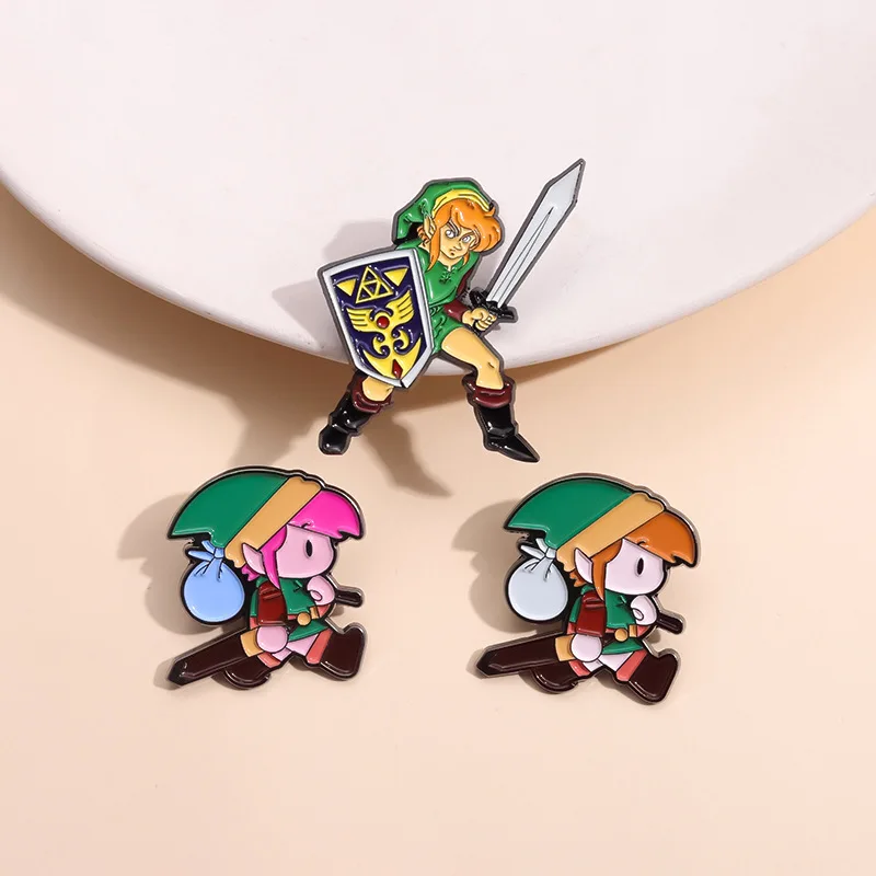 Металлическая брошь в форме мультяшного персонажа из мультфильма