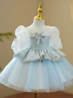 girls korean princess dress for baby elegant wedding dresses kids vintage ball gown children birthday party vestidos