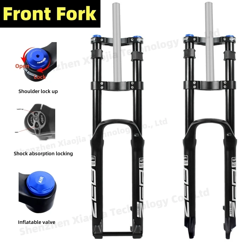 Передняя вилка велосипеда с двойной плечевой подвеской MTB 26/20 дюймов дисковый