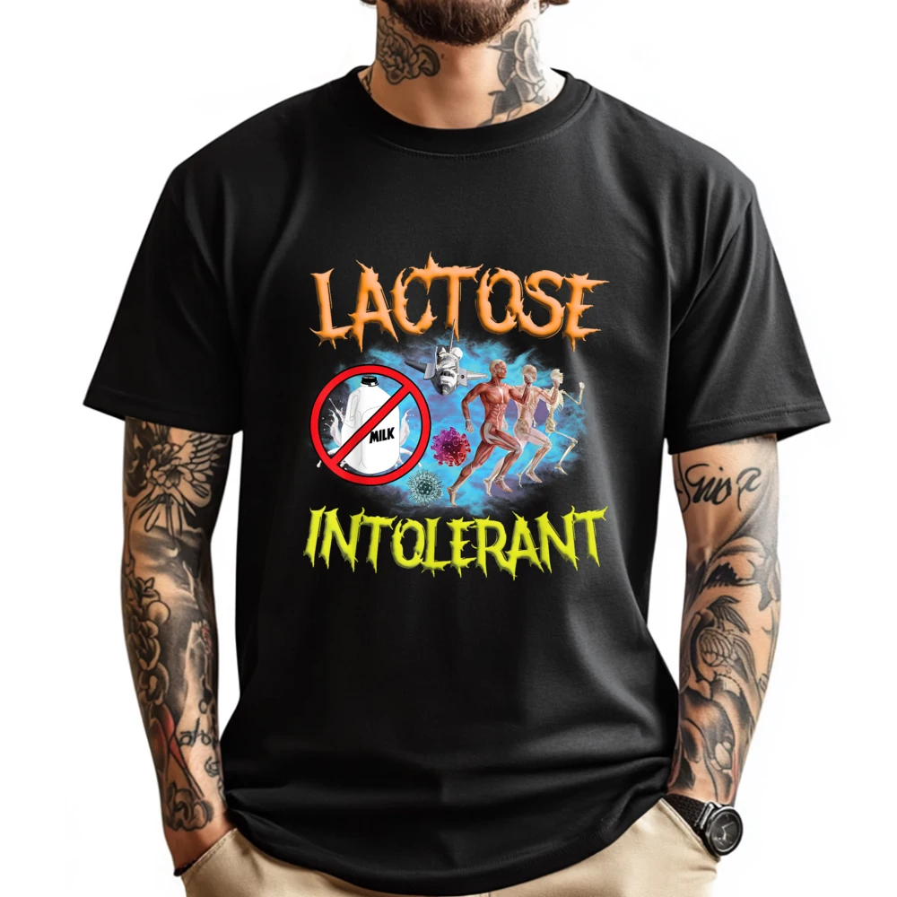Лактоза Intolerant Ironic Sarcastic Funny Humor Cringe Meme 3XL Мужская одежда