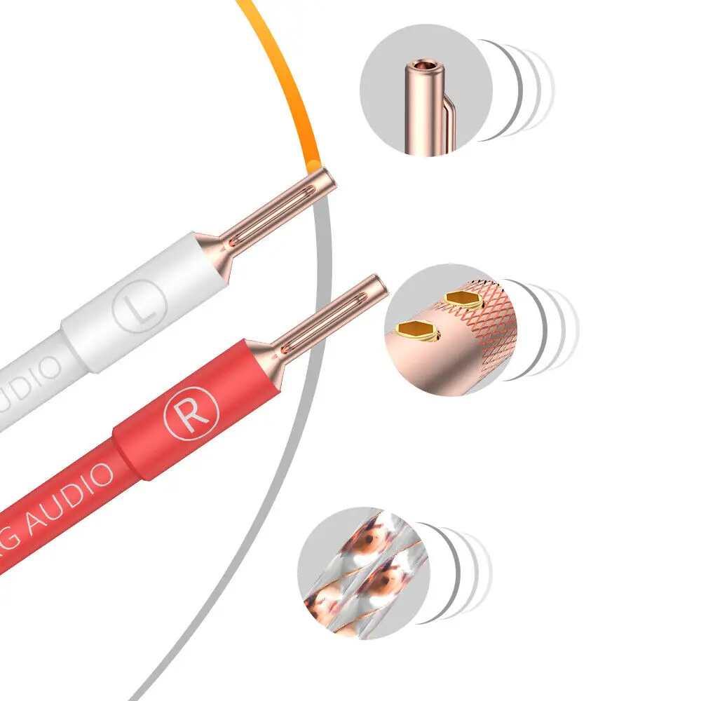 Пара вибрачных VS903 плоский акустический кабель HIFI с разъемом типа банан из чистой