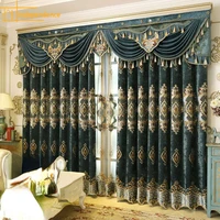 custom european curtains for living dining room bedroom chenille velvet embroidered window screens luxury villa high end