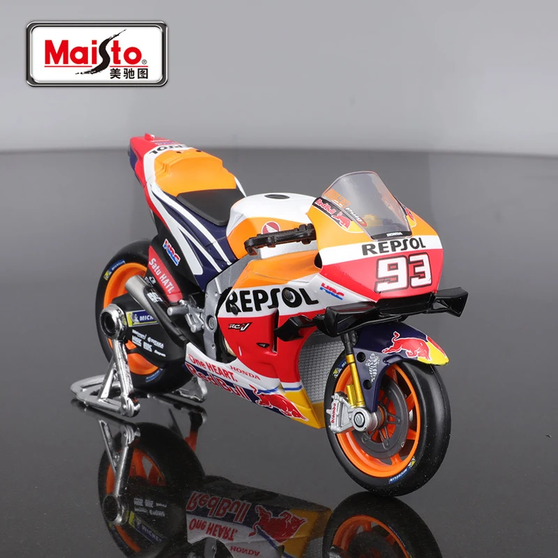 

Maisto 1:18 2021 Honda Repsol RC213V 93 Rossi Motorcycle Model Toy Car Collection Autobike Shork-Absorber Off Road Autocycle Toy