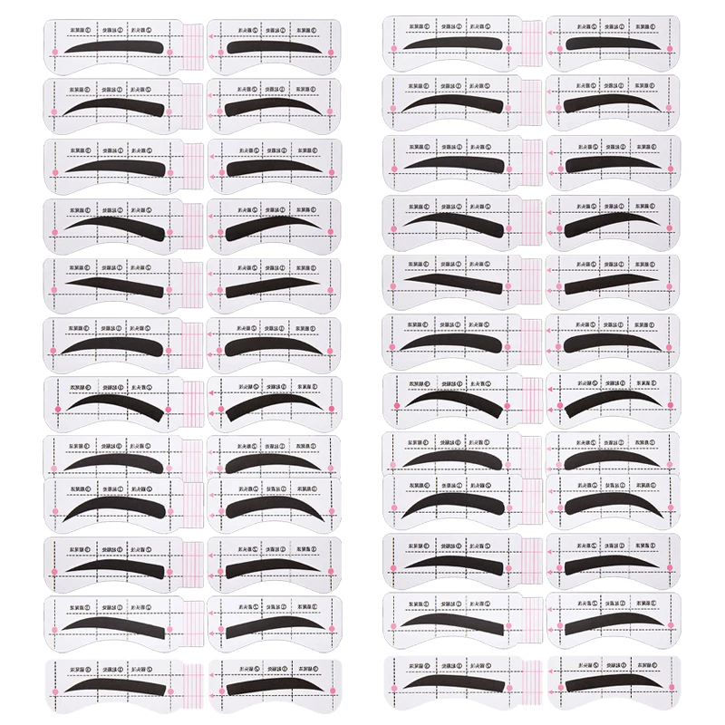 

24Pairs/Set Lazy Quick Eyebrow Stickers Card Kit Template Eyebrow Stencil DIY Drawing Guide Tattoos Makeup Tools Adjustable