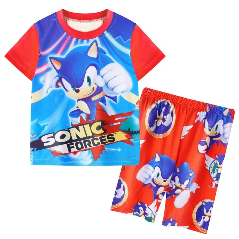 

Sonic Boy Short-sleeved Suit Children's Summer New T-shirt Children's Clothing Birthday Gift for Girls Kids Boys
