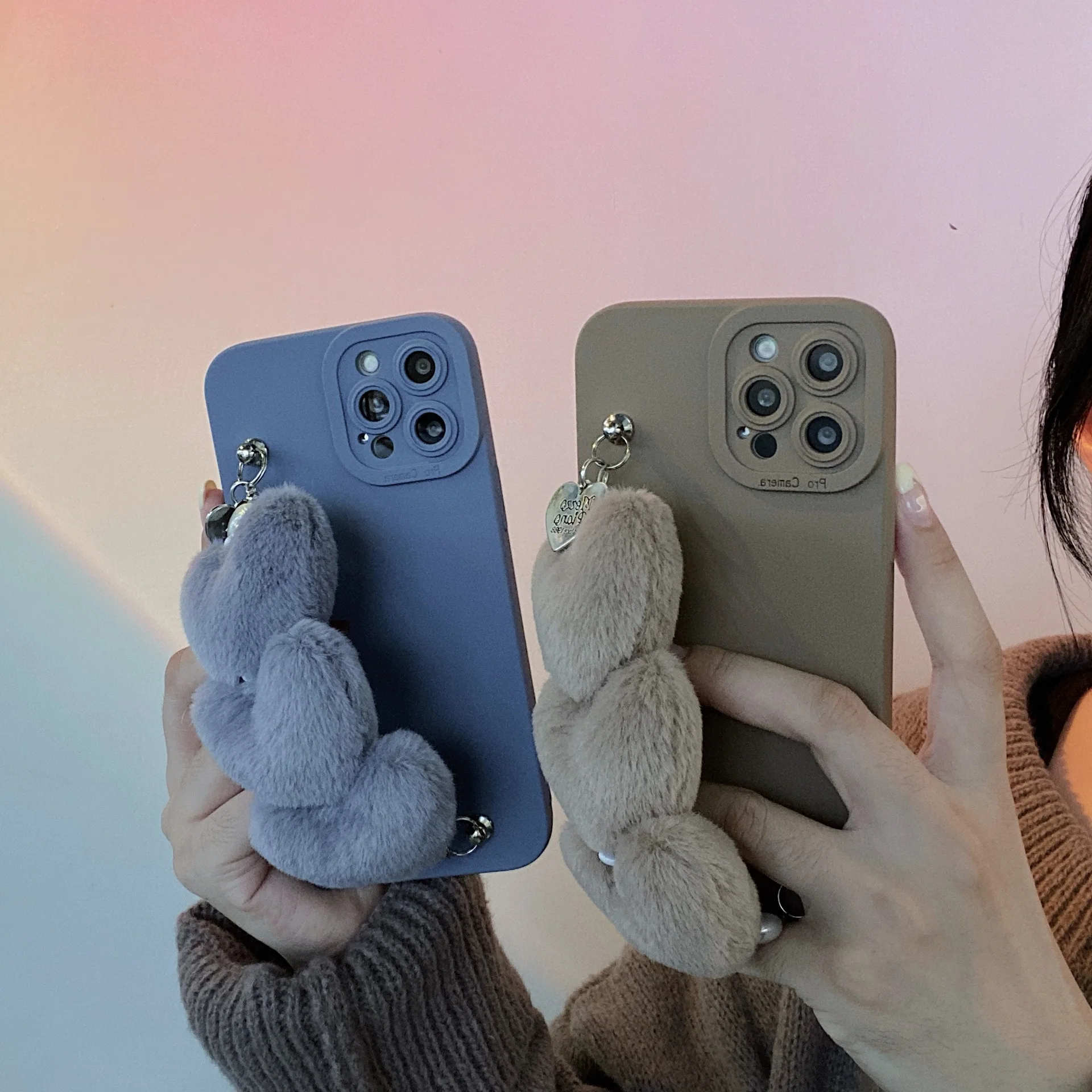 

Plush Love Heart Phone Case For Iphone 13 12 11 Pro Max TPU Back Cover Case For Iphone 13 12 Mini Iphone13 Case
