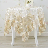 european round table cloth party wedding high quality tablecloth placemat embroidered lace lace light luxury square tablecloth