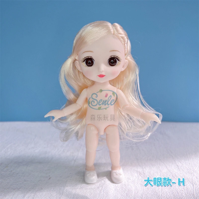 Мини милые 3D большие глаза 16 см BJD 1/12 13 Шарнирная кукла детская голова с боди