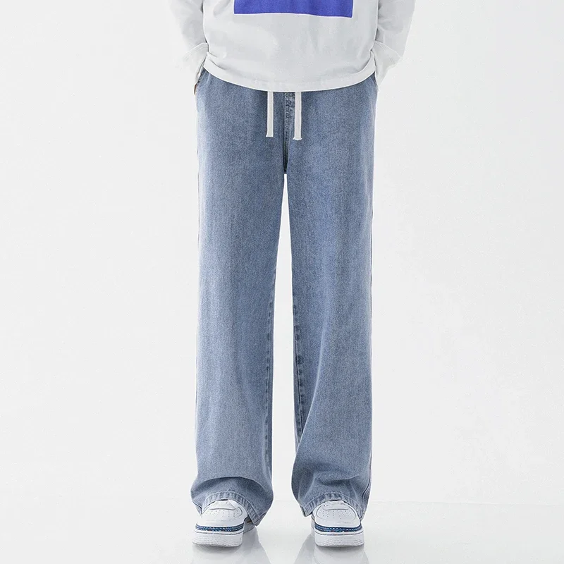 Новинка 2025 корейские мешковатые джинсы Мужские повседневные джинсовые