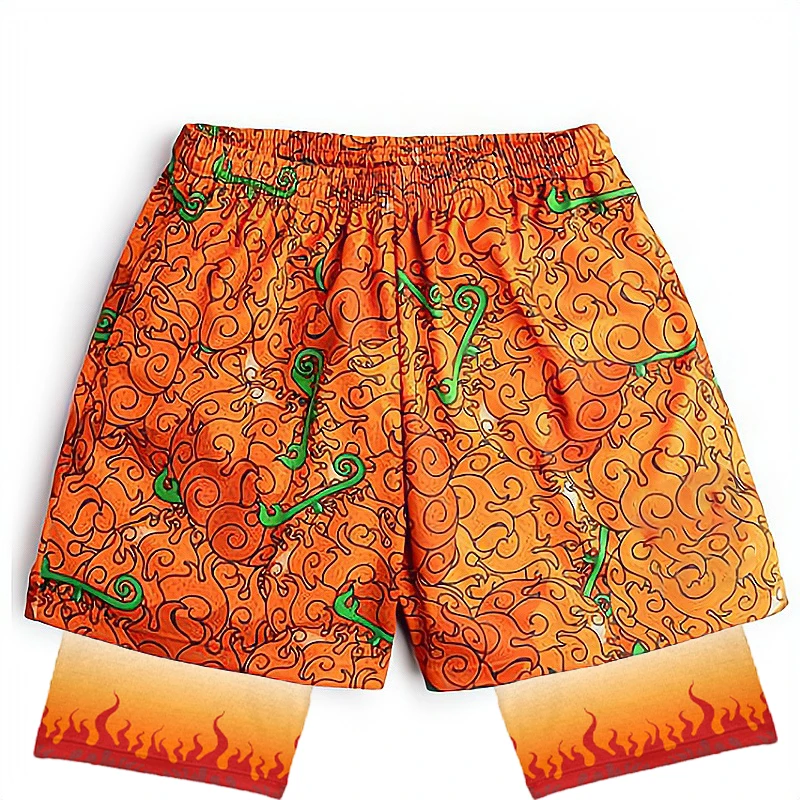 

Anime Gym Shorts Men Women Devil Fruit Manga 3D Print Sports Shorts to Fitness Workout Summer 2 in 1 Performance Shorts Male