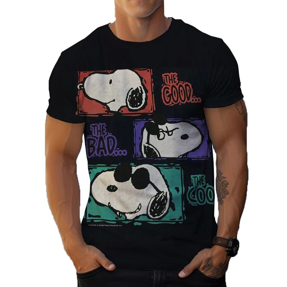 Летняя спортивная дышащая одежда с принтом Snoopy футболка большого размера