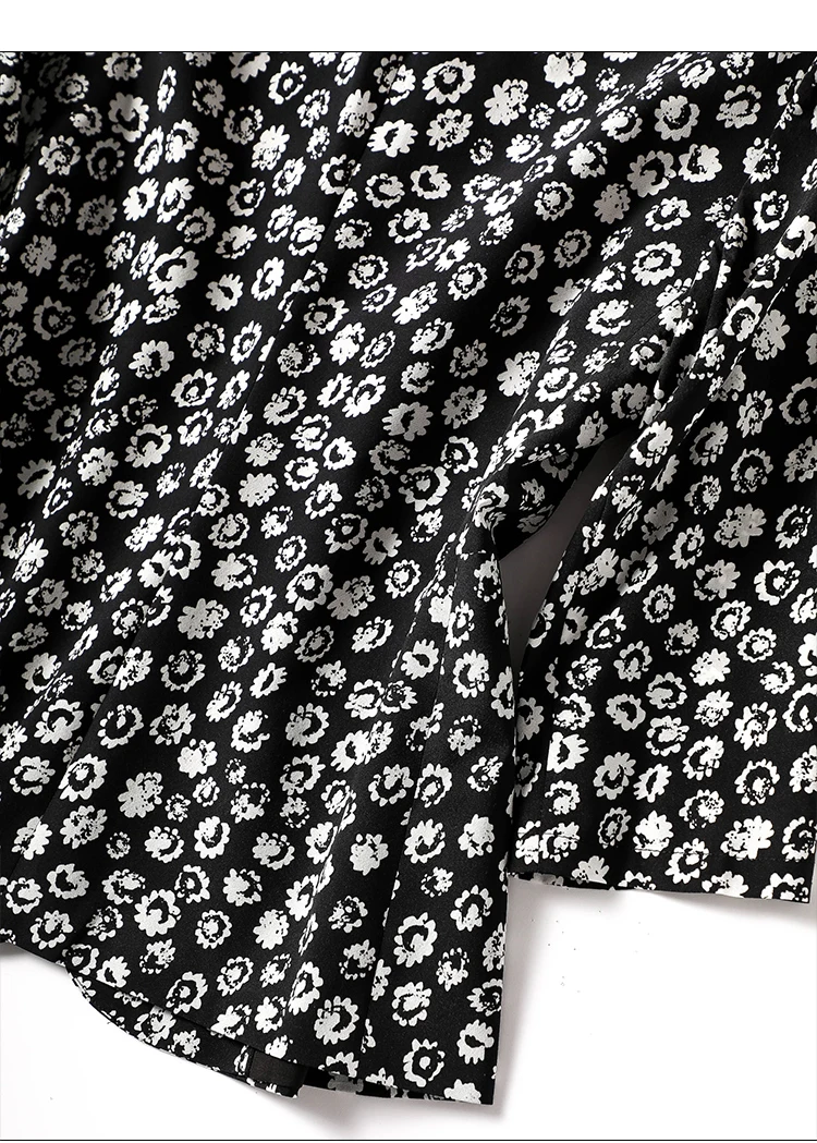 Slim Blazer Women 2023 Summer New 92%  Natual Silk Print Three Quarter Sleeve Blazer Femenino  Single Button  Jacket