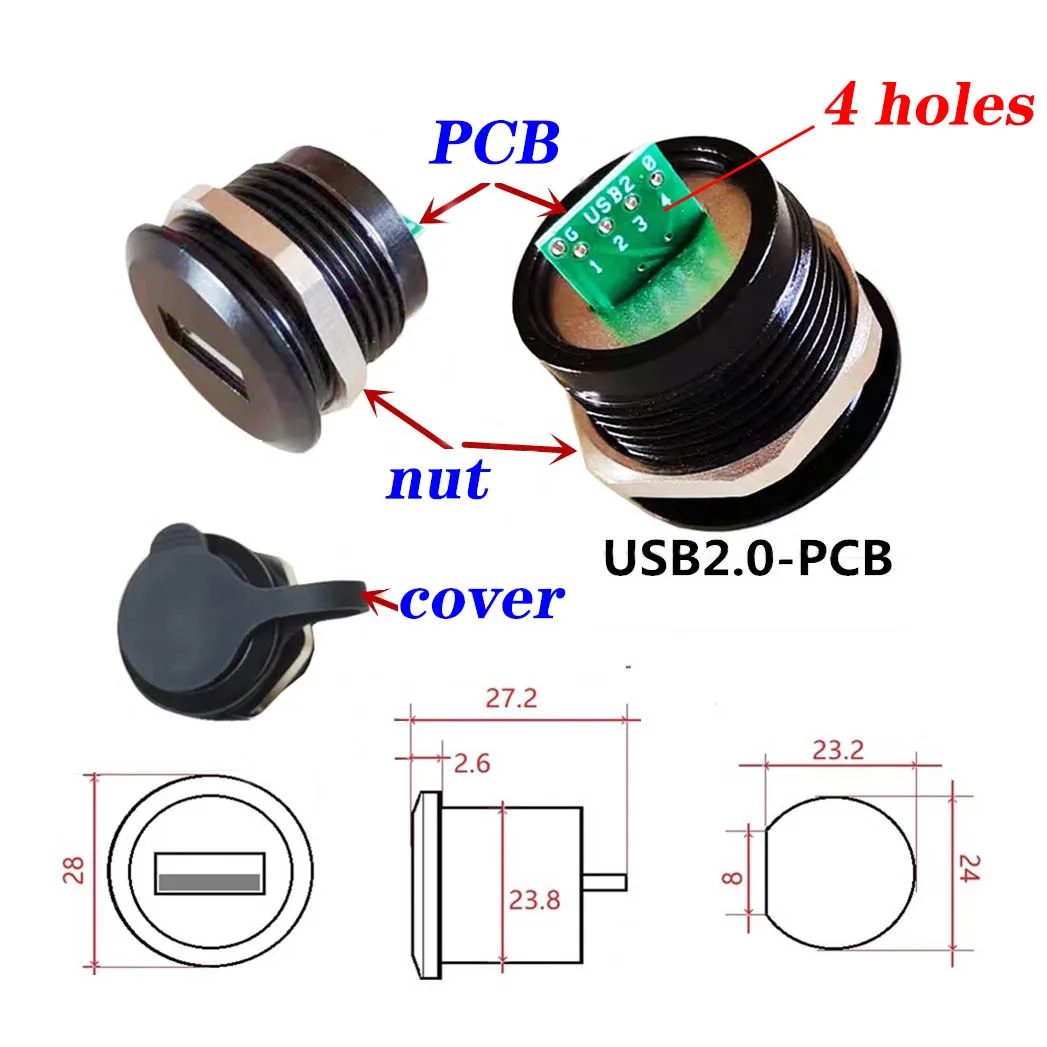 2 шт. металлический круглый разъем типа D для подключения к сети