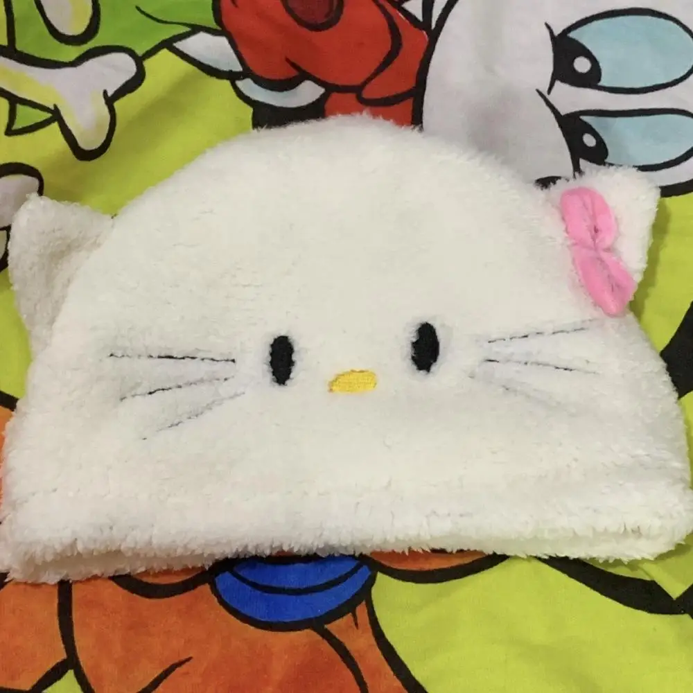 

Плюшевая Милая мультяшная шапка Hello Kitty Sanrio с защитой ушей для взрослых, красивая шапка, плюшевые аниме игрушки для девочек, детские игрушки, подарок на день рождения