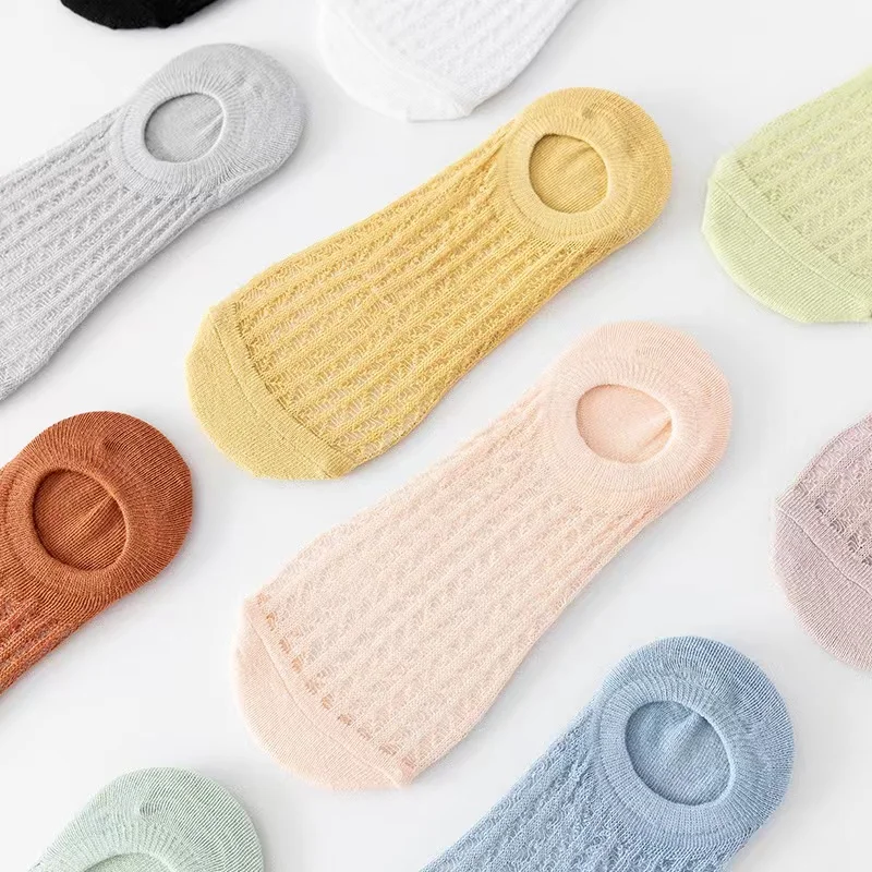 10pcs=5Pairs/lot Women Invisible Boat Socks Breathable Summer Ultra-thin Comfortable Girl Socks Soft Solid Color Candy Girl Sox