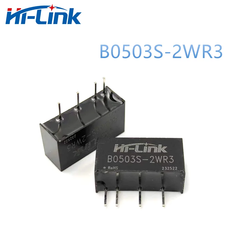 

Понижающий модуль постоянного тока 2 Вт Hilink B0505S-2WR3 3,3 В/5 В/9 В/12 В/15 В/24 В драйвер для светодиодов Регулируемый Импульсный мини-источник питания