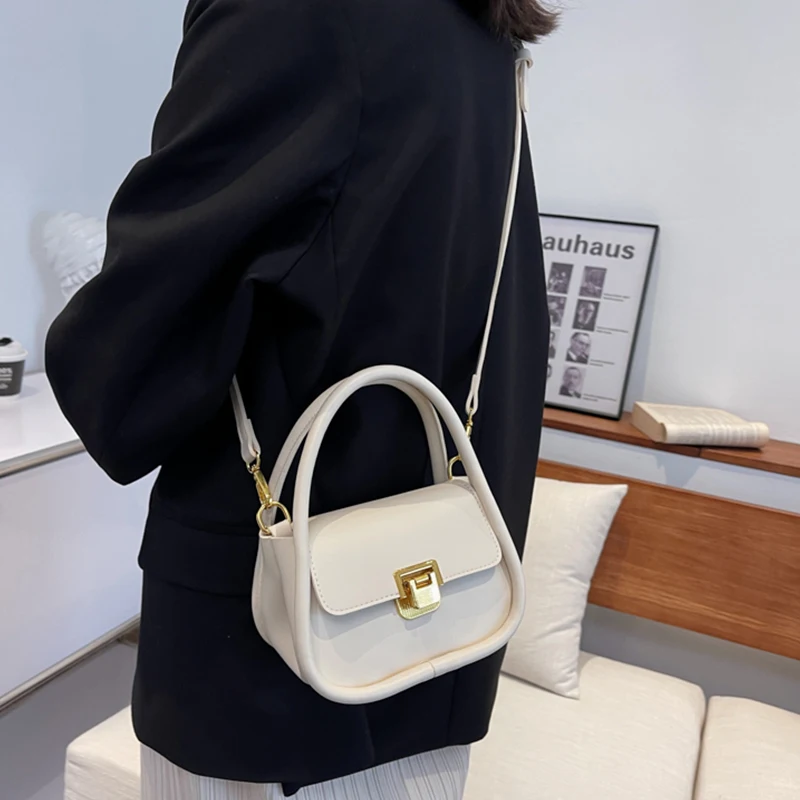 Fashion Vintage Designer Shoulder Boston Handbag for Women Luxury 2023 New in Messenger Bag Brand Tote Purse Small Lock Clutch