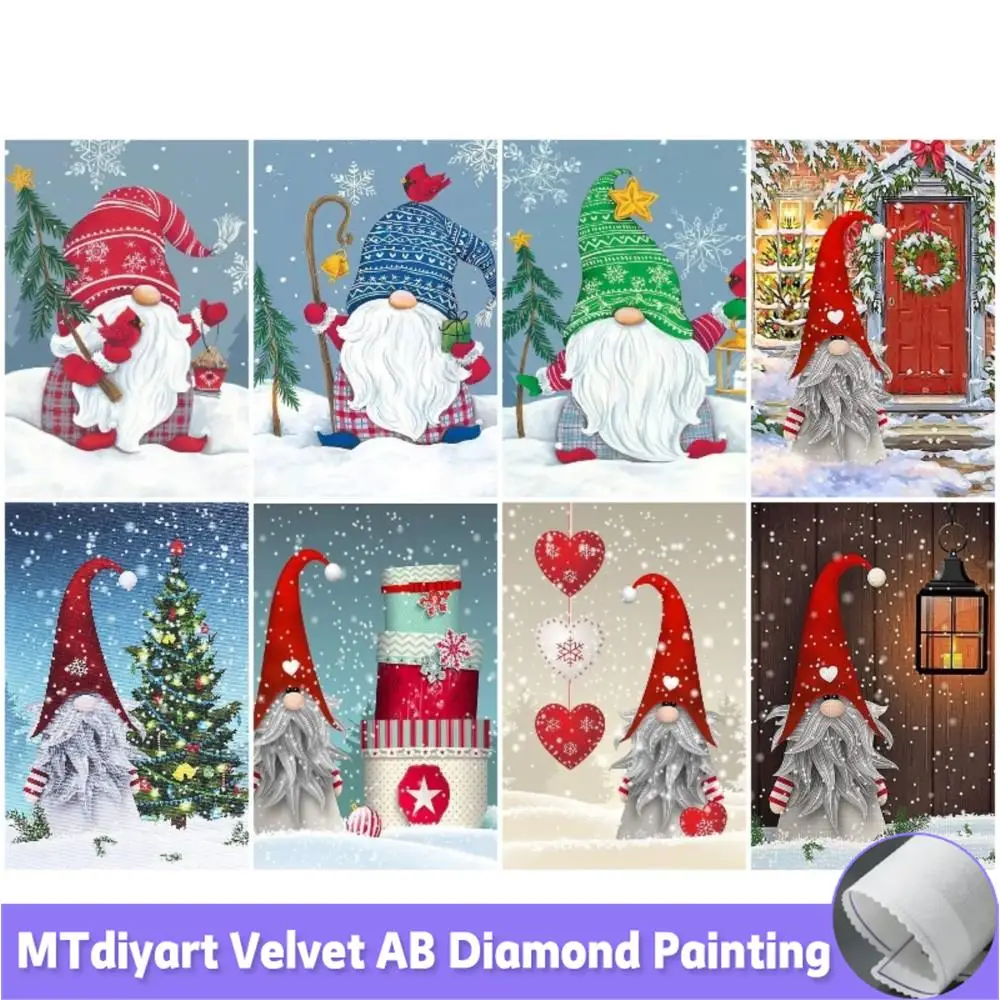 

5D DIY бриллиантовый рисунок Рождество Gnomes Art Картина, Алмазная мозаика Вышивка крестом Набор для домашнего декора Рождественский кубический подарок