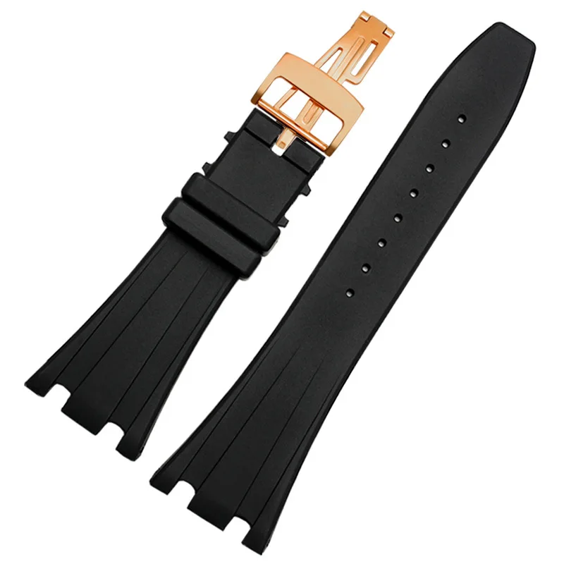 MERJUST  28mm Black Soft Silicone Rubber watch strap bracelet wristband for AP ROYAL OAK Watchband Belt 40mm 42mm Case