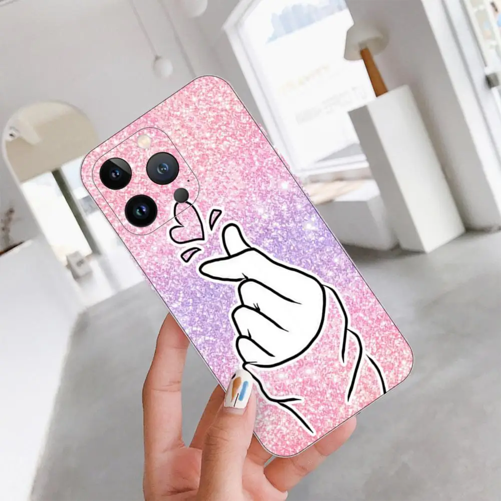 Phone Back Cover Dustproof Soft TPU Girl Heart-shaped Pattern Shell Mobile Protective for iPhone 13 Pro | Мобильные телефоны и