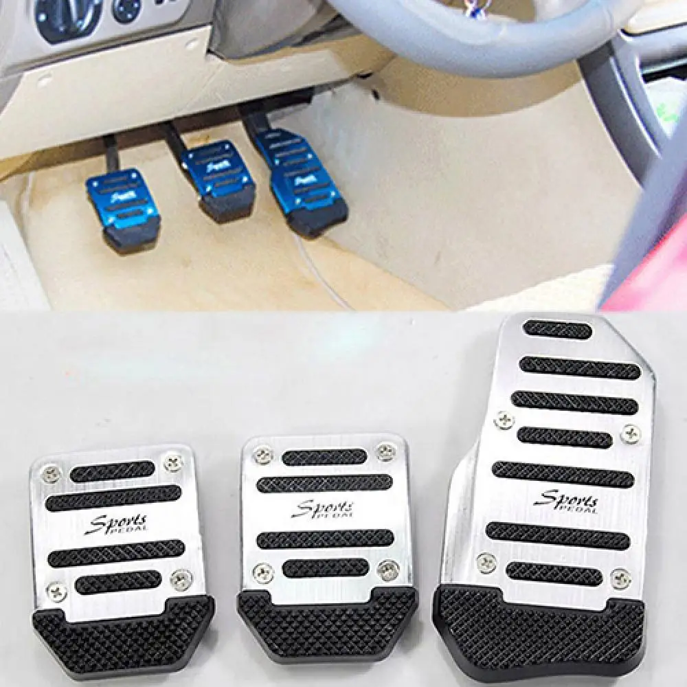 

Universal Aluminum Manual Transmission 3 pcs Car Non-slip Pedal Manual Car Brake Clutch Accelerator Alloy Antiskid Foot Treadle