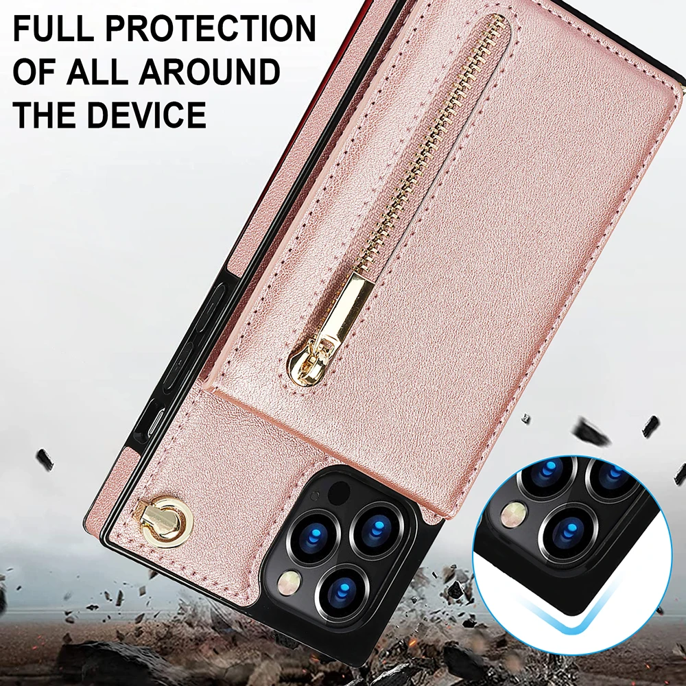 Фото Чехол-книжка на молнии для iPhone XR XS 13 12 11Pro Max 15 14Plus №5