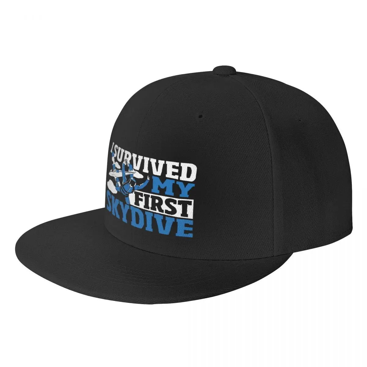 

I Survived My First Skydive Skydiving Parachuting Flat Brimmed Hat,Baseball Cap Modern Unisex Sports Nice Gift