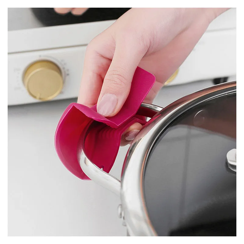 

2 PCS Bowknot silica gel heat insulation clip silica gel heat insulation pot clip creative kitchen practical small tools