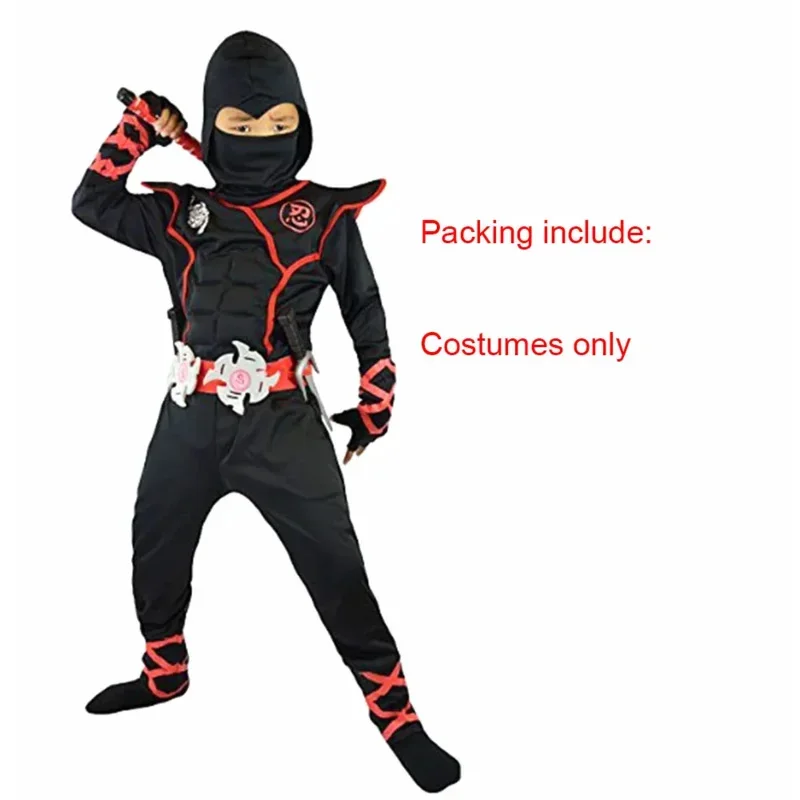 Ниндзя Косплей Детский Костюм Воин Мальчик Девушка Хэллоуин Вечерние Необычные
