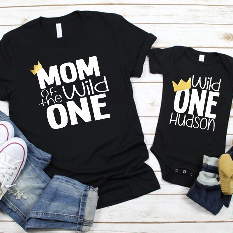 

Family Look Tee First Birthday Shirt Matching Outfits Wild One Birthday Family Matching Clothes King of All Wild Things