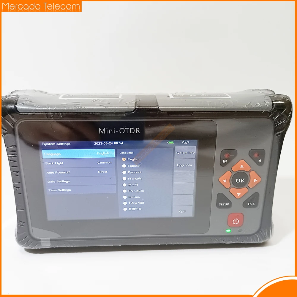 980EXT Pro mini OTDR Reflectometer with OPM OLS VFL Touch Screen 26/24dB SC FC 1310nm 1550nm Fiber Optic OTDR Fiber Tester