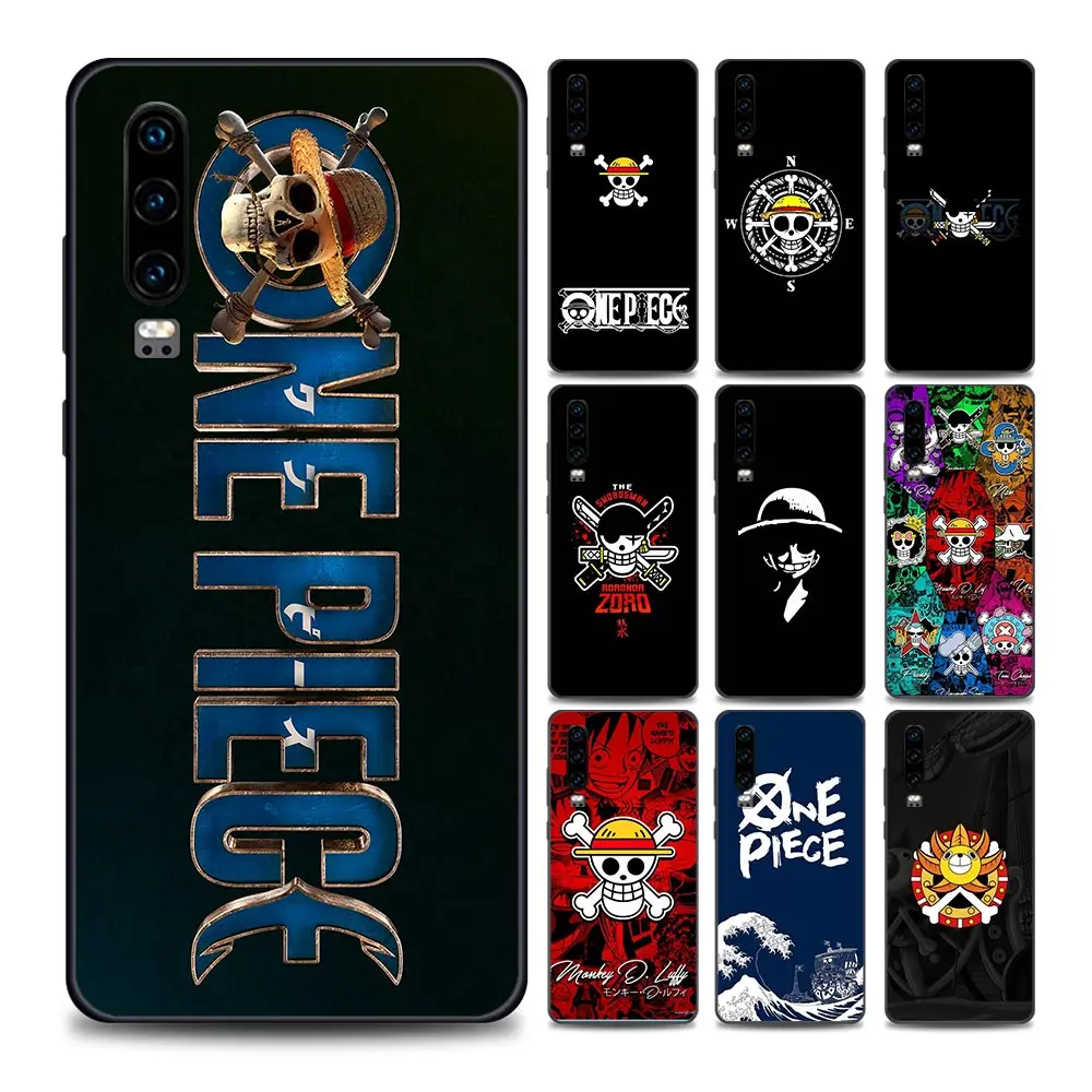 

Phone Case for Huawei P10 Lite P20 Pro P30 Pro P40 Lite P50 Pro Plus P Smart Z Soft SiliconeJapanese Anime One Piece Logo