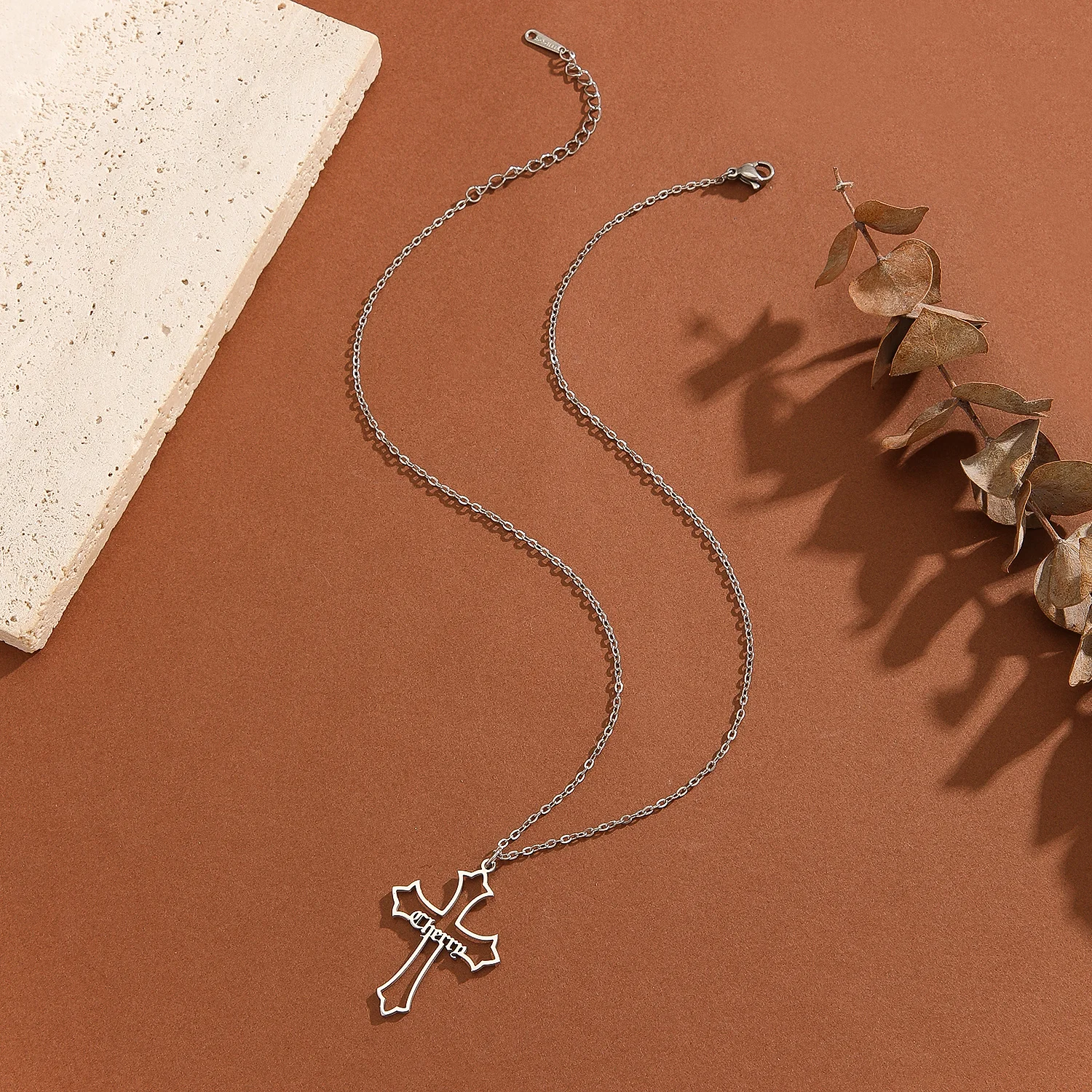 QIAMNI ожерелье с крестом Иисуса на заказ из нержавеющей стали индивидуальный