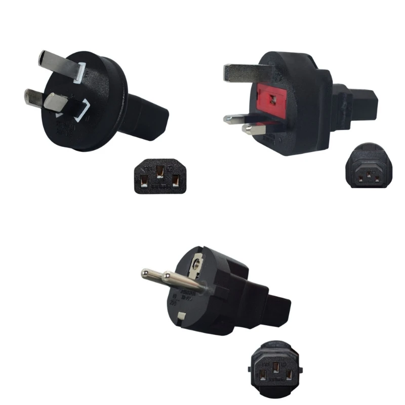 

UK/EU/AU to C13 Kettle Monitors Power Socket Adapter Male to Female IEC 320 C13