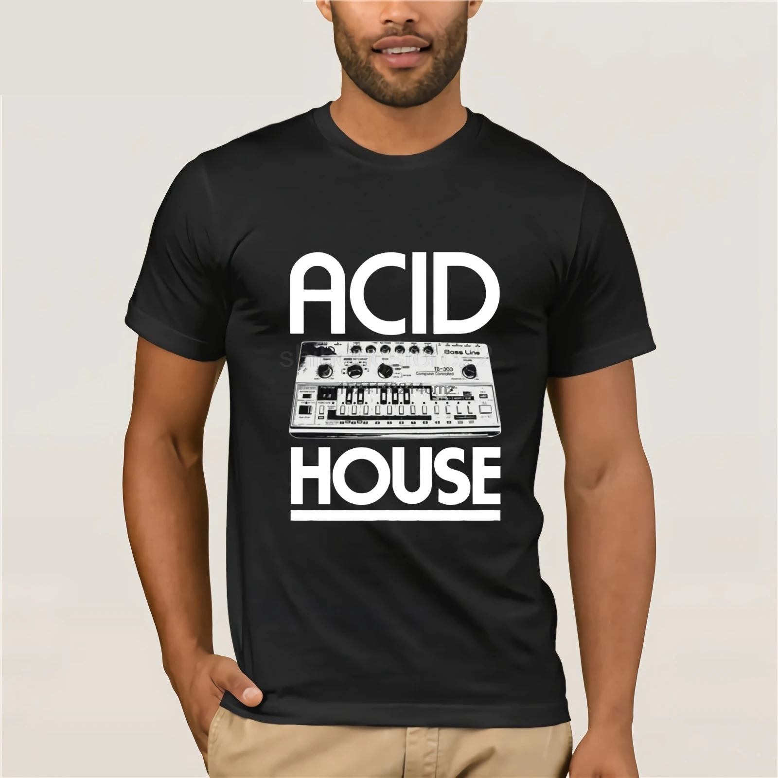 

100% cotton O-neck printed T-shirt Acid House T Shirt Bass Synth for men