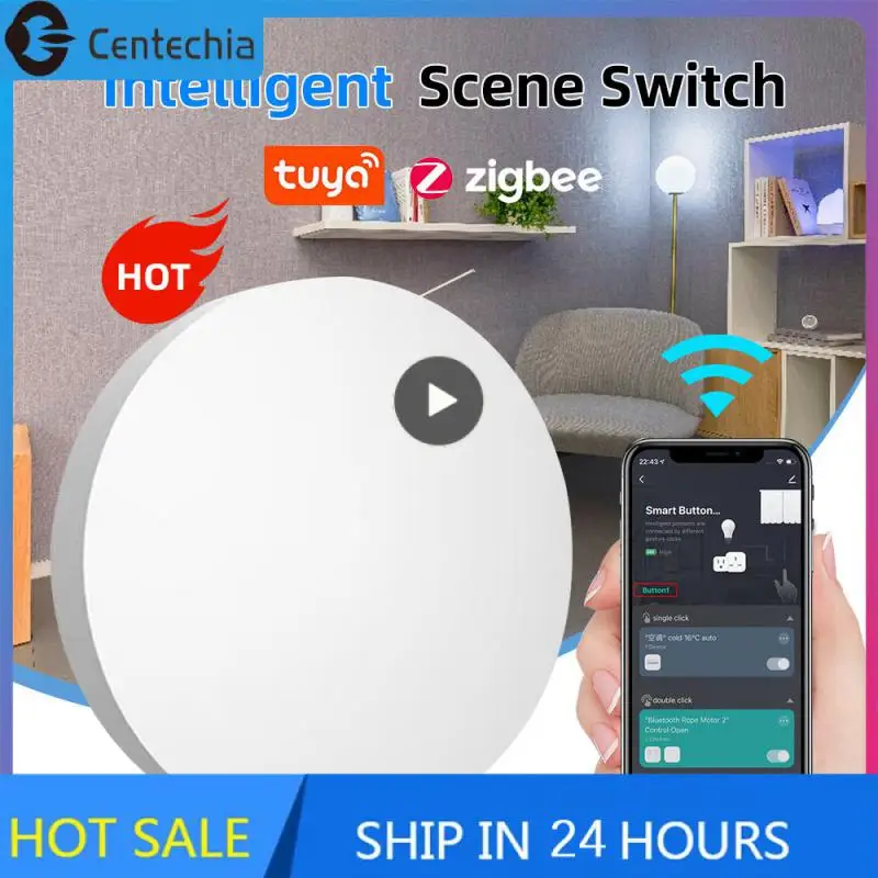 

Devices Work Together Wifi Smart Light Switch Low Energy Consumption Scene Switch Tuya Zigbee 3.0 Smart Switches Battery Powered