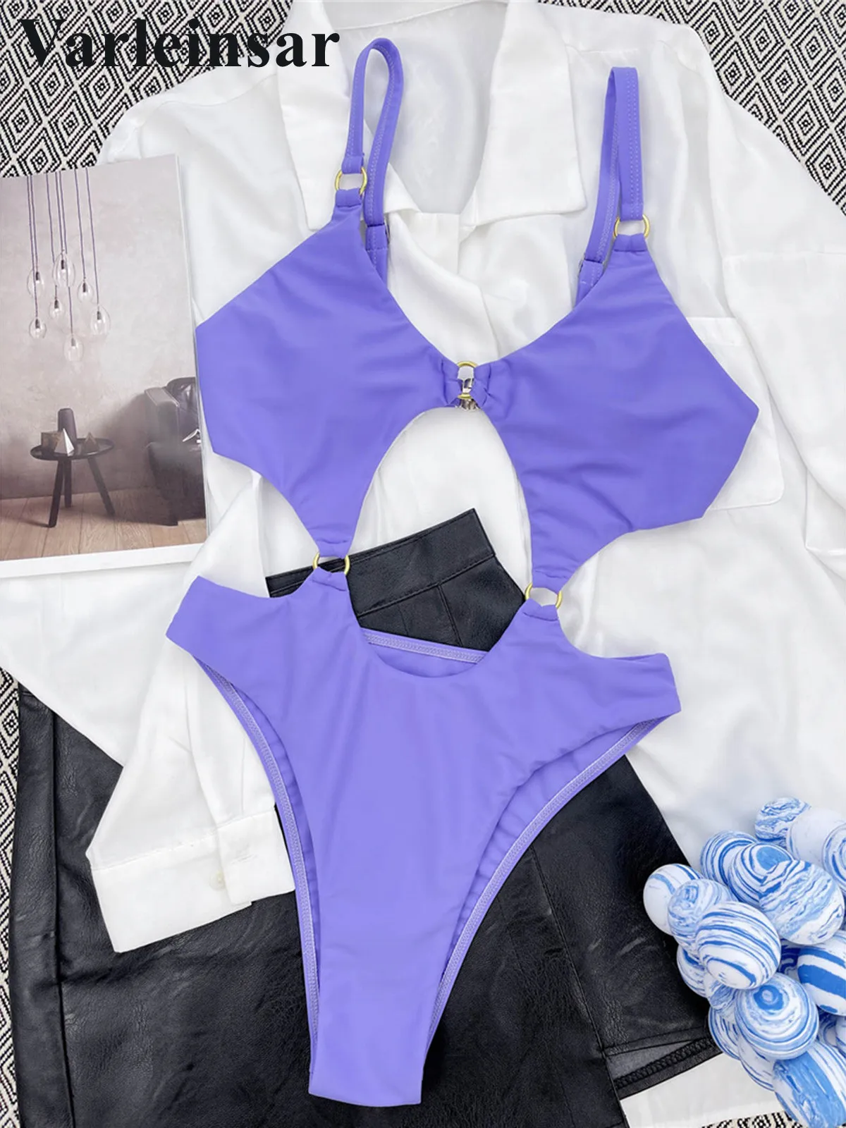 Новинка сексуальный цельный купальный костюм с вырезом на животе и открытой