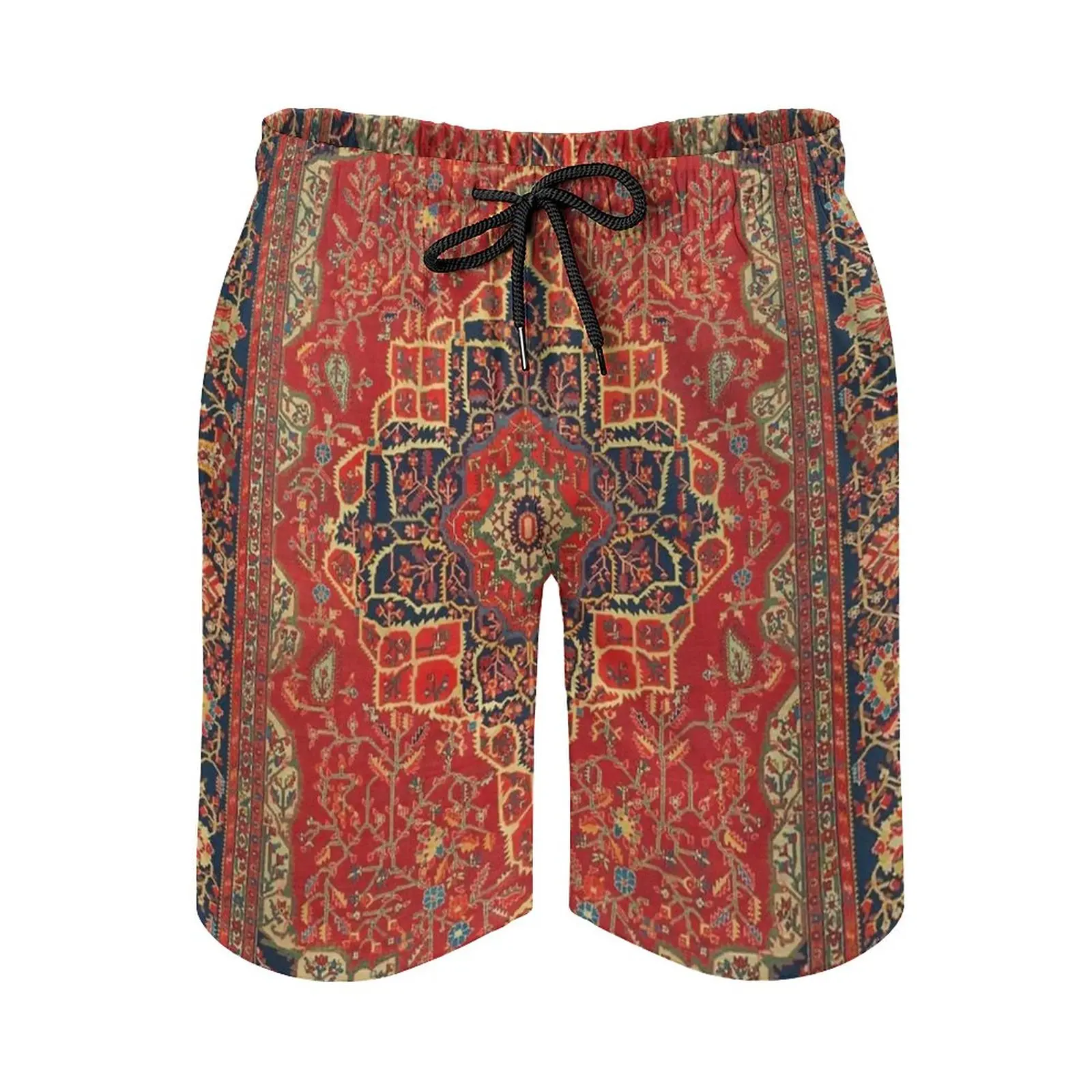

Ferahan Sarouk Antique Persian Carpet Print Men'S Swim Trunks Quick Dry Volley Beach Shorts With Pockets For Men'S Ferahan