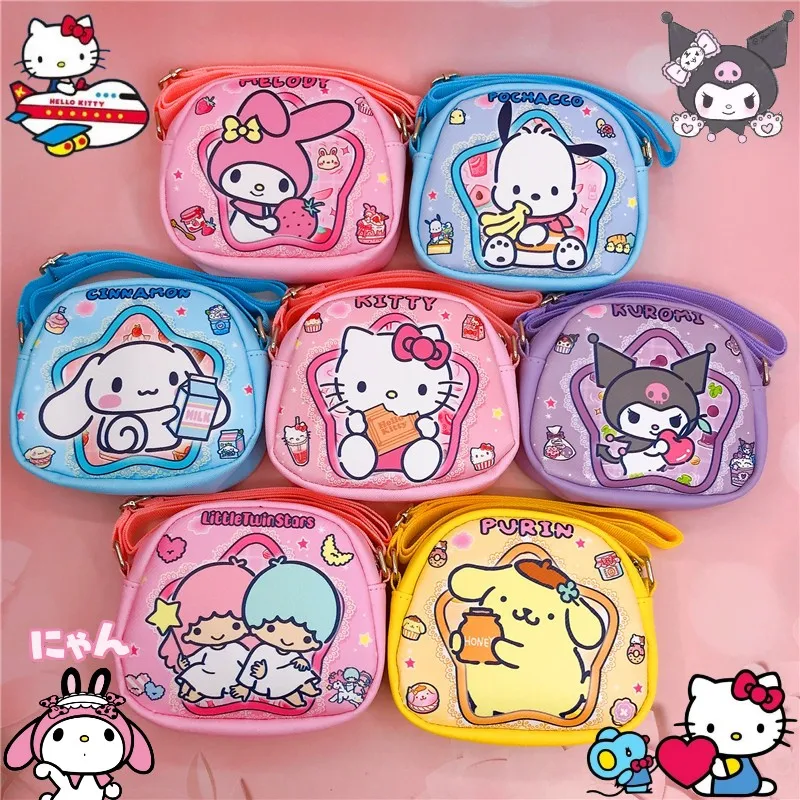 

New Cute Hello Kitty Kuromi My Melody Cartoon Fashion Children Coin Purse Kawaii Little Twin Stars Storage Bags Anime Backpacks
