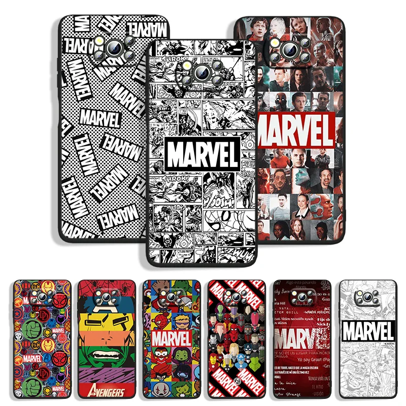 

Avengers Logo Marvel Phone Case For Xiaomi POCO C55 C40 C3 M5 M4 M3 F4 F3 F2 X5 X4 X3 X2 GT Pro NFC Black Soft Cover