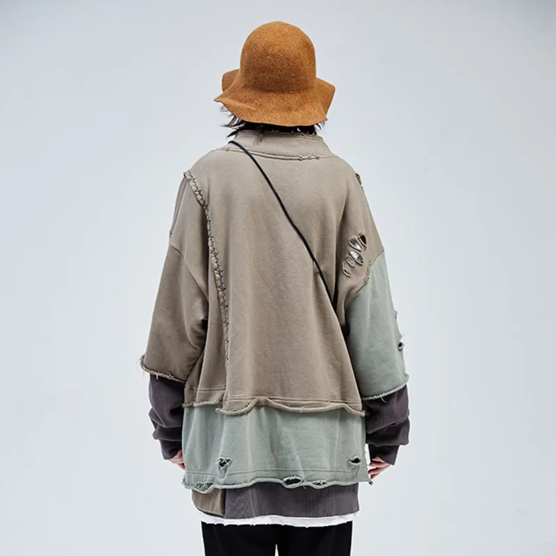 HKSH осень-зима новая мужская толстовка в стиле панк нестандартной длины с