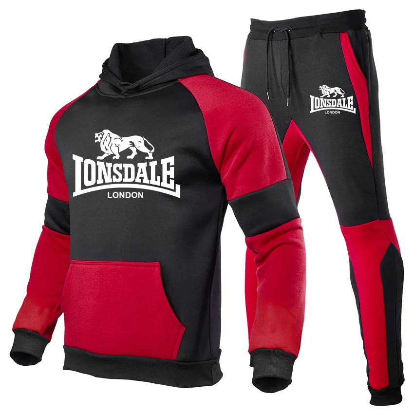 Мужской спортивный костюм LONSDALE кофта с контрастной расцветкой и спортивные