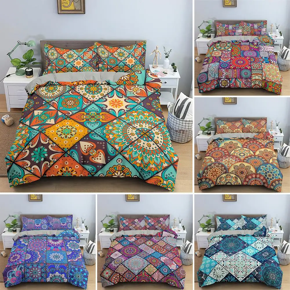 

Mandala 3D Printed Duvet Cover Bohemian Bedding Set With Pillowcase Luxury Adults Quilt Cover Perfect for the Current Season