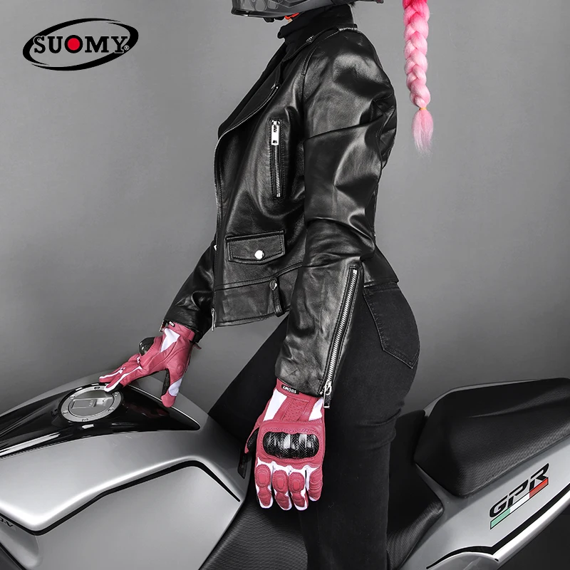 Suomy Женские винтажные перчатки розовые для мотоциклистов мужчин езды на