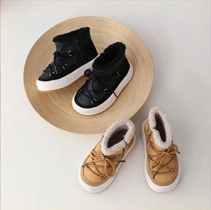 

Baby Girls Boys Winter Warm Fur Snow Boots Non-slip Bottom Thick Warm Soft Sole Plush Lining Booties Toddler First Walkers Shoes