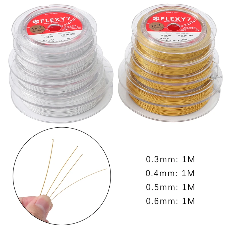 1Meters Japan FLEXY7 Imported Soft Steel Wire 7 Strands Line String Beading Line DIY For Jewelry Making Bracelet & Necklace