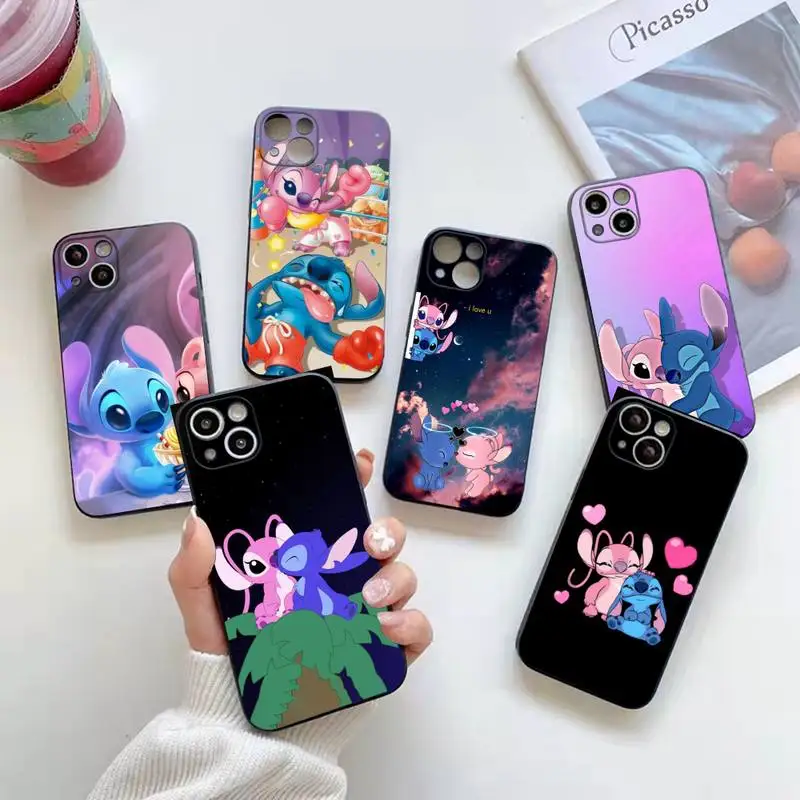 

Couple Angie And Stitch Phone Case For iphone 14 Plus 13 12 Mini 11 Pro XS Max X XR Cover