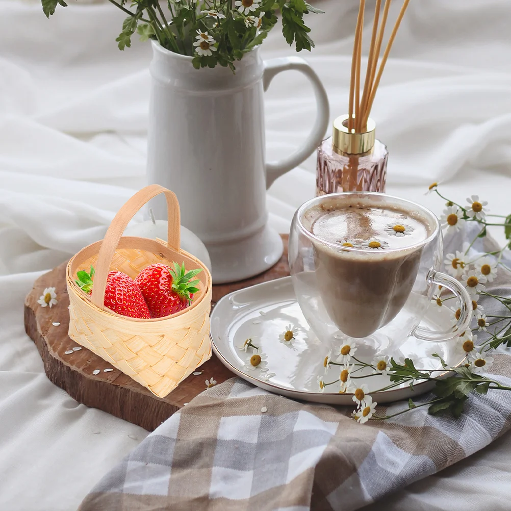 Маленькая деревянная корзина подарочные корзины для вечеринок мини-тканые с