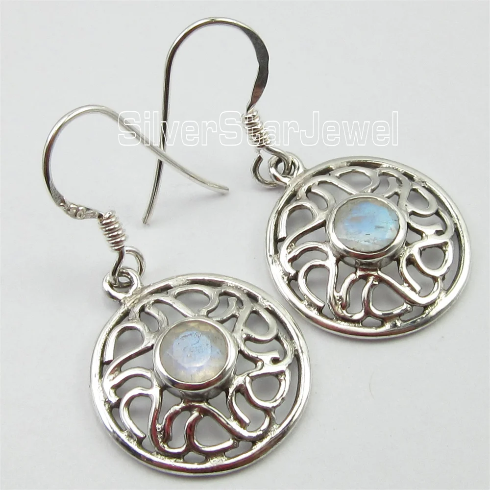 

Many Color Semi-precious Stone Dangle Earrings 1.3"