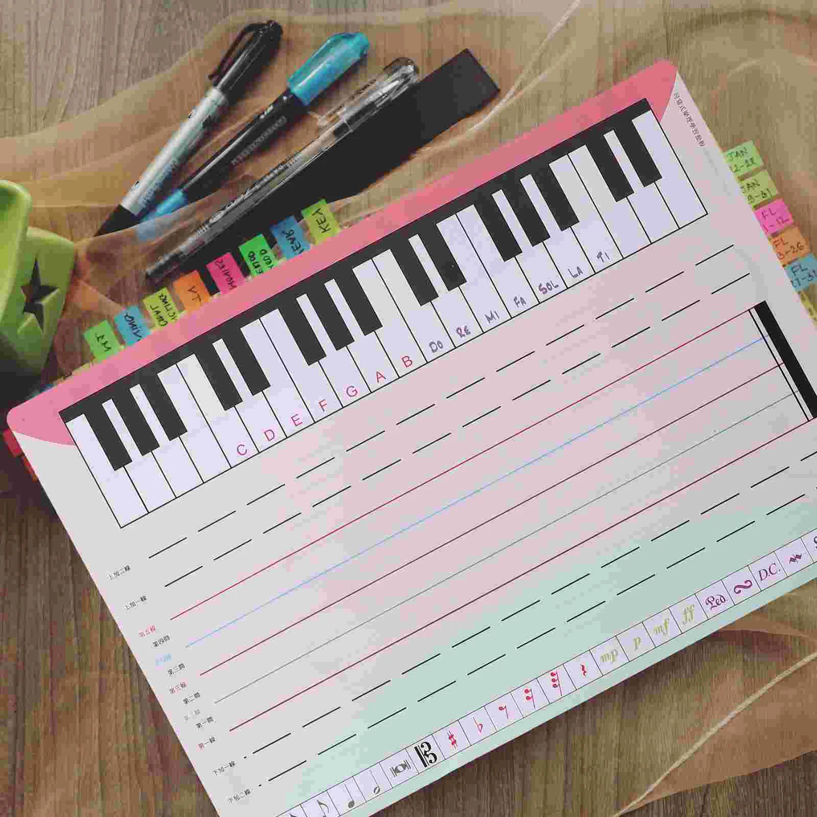 

Staff Whiteboard Boards Note Card Stickers Stave Music Teaching Erasable Cardboard Musical Writable Portable